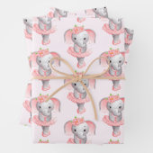 Schattig Ballerina Olifant En Pointe Pattern Inpakpapier Vel (In situ)