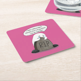 Schattig Bang Spookje RIP Grafsteen Grappig Vierkante Kartonnen Onderzetter