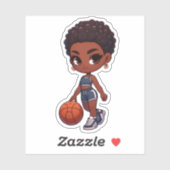 Schattig basketbal sticker (Vel)