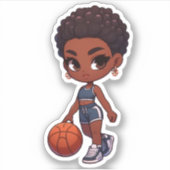 Schattig basketbal sticker (Voorkant)