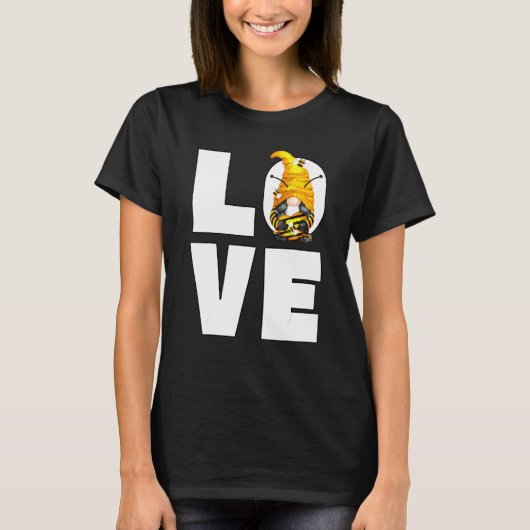 Schattig Bee Kind Motif Voor Vrouwen Liefde Geel H T-shirt (Voorkant)