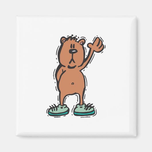 schattig beer in sneakers magneet (Voorkant)