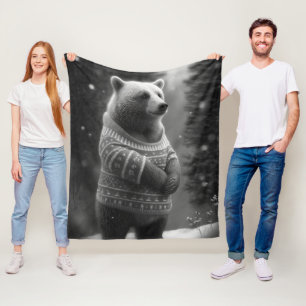 Schattig Beer met een Cozy Sweater Fleece Deken