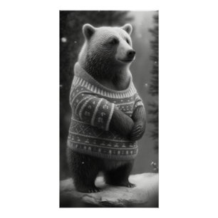 Schattig Beer met een Cozy Sweater Perfect Poster