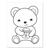 Schattig Beer met een honingpot kleurplaat Rubberstempel (Afrduk)