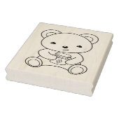Schattig Beer met een honingpot kleurplaat Rubberstempel (Stempel)
