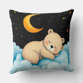 Schattig Beer op bewolking onder maanlicht Kussen (Achterkant)