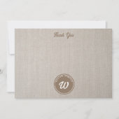 Schattig Beer Patroon Initiaal Monogram Bedankkaart (Voorkant)