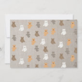 Schattig Beer Patroon Initiaal Monogram Bedankkaart (Achterkant)