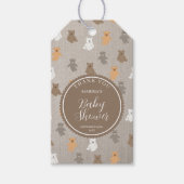 Schattig Beer Pattern Baby shower Cadeaulabel (Voorkant)
