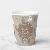 Schattig Beer Pattern Baby shower Papieren Bekers (Achterkant)