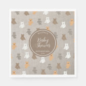 Schattig Beer Pattern Baby shower Servet (Voorkant)