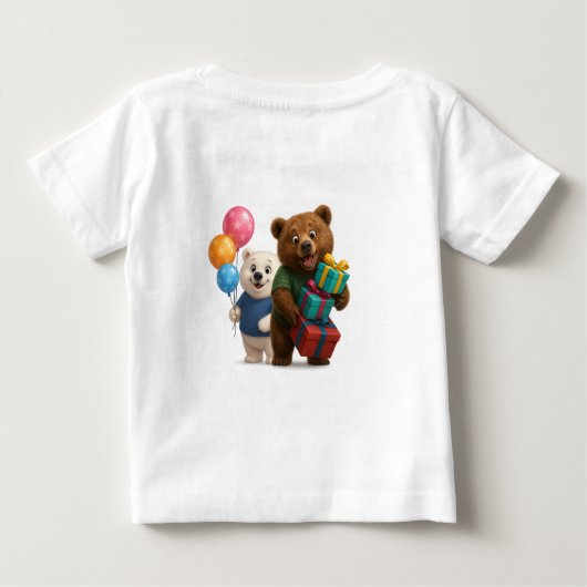 Schattig Beer Trio Kinder T-shirt – Panda, Polar B (Achterkant)