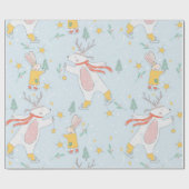 Schattig Beer van Bunny Polar Ice Kerstmis Cadeaupapier (Vlak)