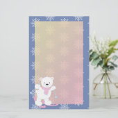 Schattig Beer voor skiën Briefpapier (Staand voorkant)