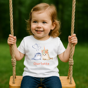Schattig beige blauw waterverf baby zegels + eenho