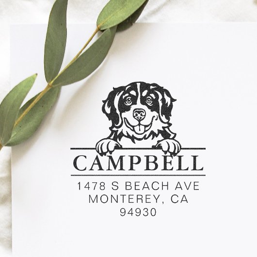 Schattig berner berg hond aangepaste hond adres  zelfinktende stempel