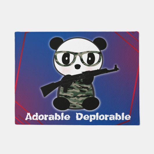 Schattig betreurenswaardig Panda-Beer Deurmat (Voorkant)