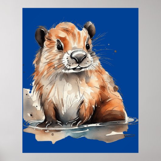 schattig bever poster (Voorkant)