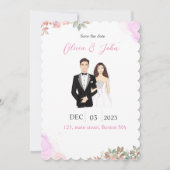 schattig, bewaar de datum, Flat Save The Date Kaar (Voorkant)