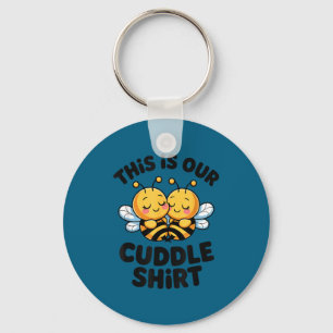 Schattig Bijenstelletje Knuffelt Grappig Romantisc Sleutelhanger