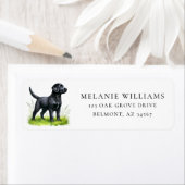 Schattig Black Lab Puppy Retouradres Etiket (Insitu)