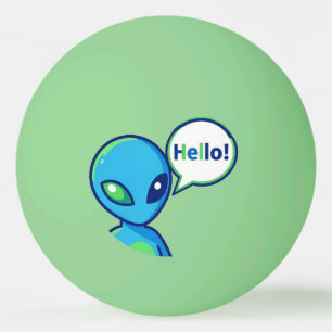 Schattig Blauw Alien Zegt Hallo Pingpongballen