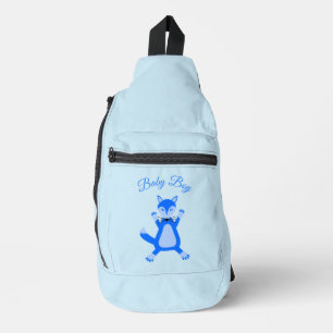 Schattig blauw baby jongen vos aangepaste geslacht sling bag