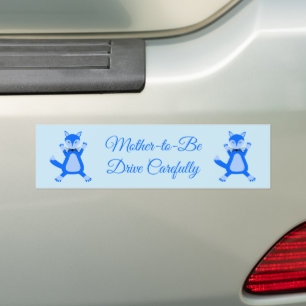 Schattig blauw baby jongen vos op maat bumpersticker
