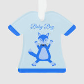 Schattig blauw baby jongen vos op maat ornament (voorkant)