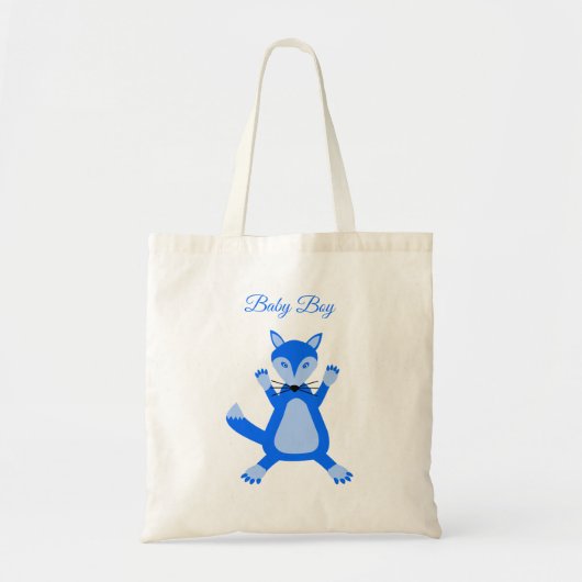 Schattig blauw baby jongen vos op maat tote bag (Voorkant)