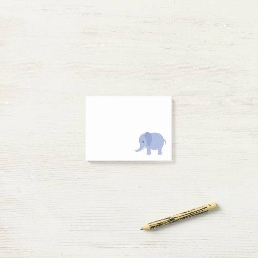 Schattig blauw Baby olifant Post-it® Notes (Op bureau)