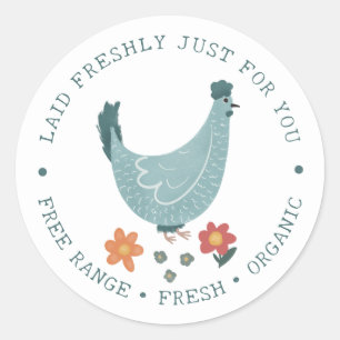 Schattig  blauw Boerderij eierdoos Ronde Sticker