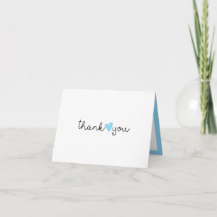 Schattig Blauw Hart Eenvoudig Dank Je Wel Bedankkaart