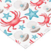 Schattig blauw kustzeekrab & shell patroon tafelkleed (Gekanteld)