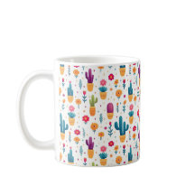 Schattig Blauw & Lavendel Bloemen Cactus Script Mo