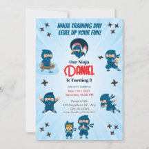 Schattig Blauw Ninja Team Jongens Verjaardagsfeest