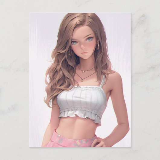 Schattig blauw oog vrouw briefkaart (Voorkant)