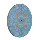 Schattig blauw pastelkleurig bloemmotief dartbord (Voorkant Links)