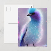 Schattig blauw pluizig vogel Graphic Briefkaart (Voorkant / Achterkant)