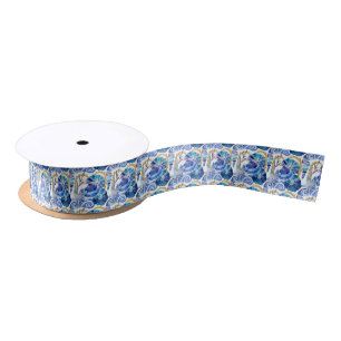 schattig blauw schelp tegelpatroon  lint