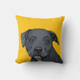 Schattig blauw staffy (beige) kussen