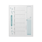 Schattig blauw-weekmodel voor flatpanel notitieblok (Gedraaid)