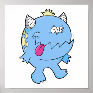 schattig blauwtongschotel poster