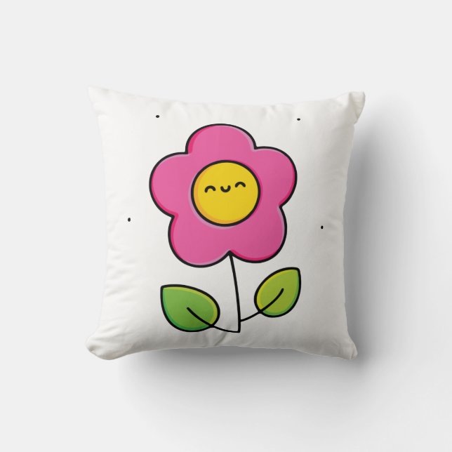 Schattig bloem kussen (Voorkant)