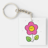 Schattig bloem sleutelhanger (voorkant)
