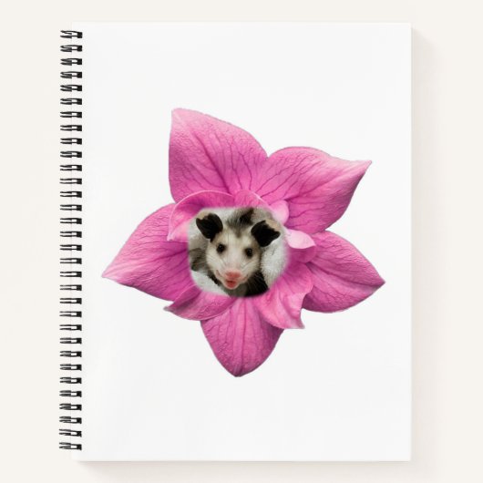 Schattig Bloemendekor Baby Opossum Notitieboek (Voorkant)