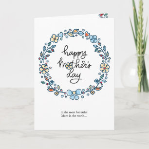 Schattig bloemenkader Gelukkig Moedersdag Groet Feestdagen Kaart
