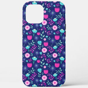 Schattig bloemmotief achtergrond iPhone 12 pro max hoesje