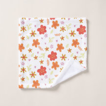 Schattig Bloempatroon – Warme Retro Bloemen op Zwa